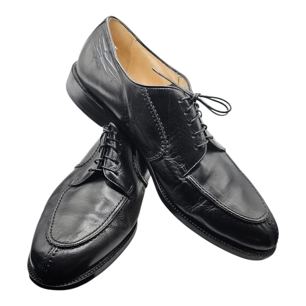 PRONTO UOMO Black Leather‎ Split Toe Oxfords Lace Up Shoes Men's Sz 13M US/46 EU